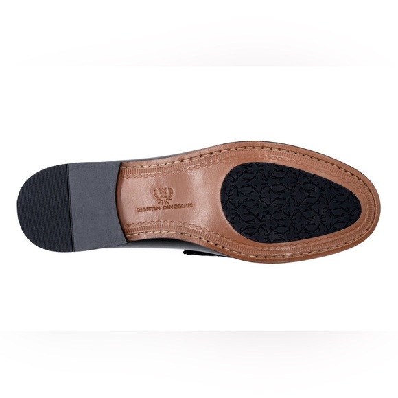 Men's Martin Dingman Addison Black Leather Horse Bit Loafers Size 10M - Picture 12 of 12